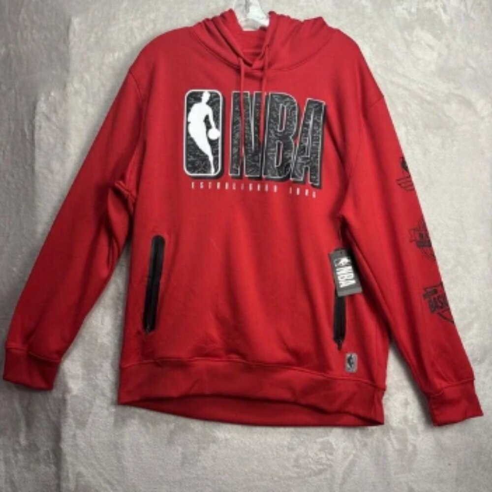NWT NBA Basketball Licensed Apparel Hoodie Sweatshirt Red Size XL Logo